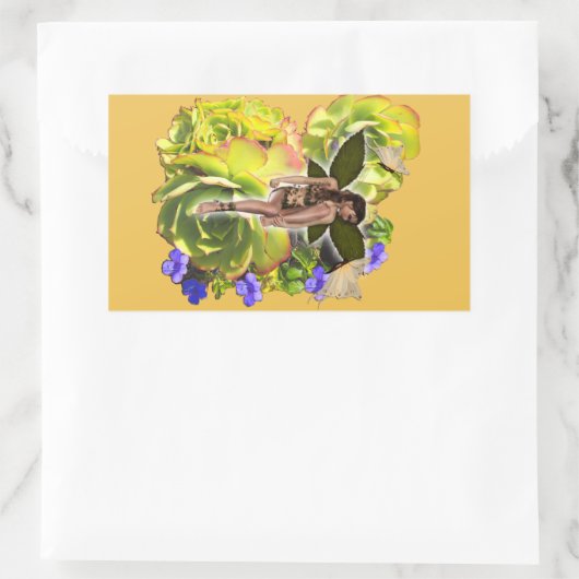 Rosette Succulent Besucher Rechteckiger Aufkleber (Tasche)