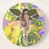 Rosette Succulent Besucher Sandstein Untersetzer (Vorne)