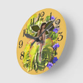 Rosette Succulent Visitors Runde Wanduhr (Winkel)