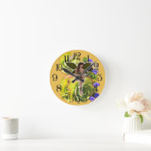 Rosette Succulent Visitors Runde Wanduhr (Zuhause)