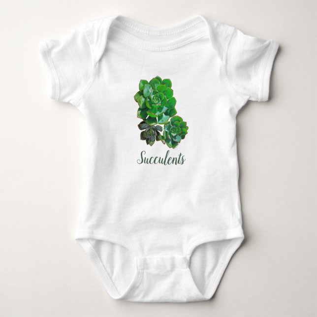 Rosette Succulents Baby Bodysuit Baby Strampler (Vorderseite)