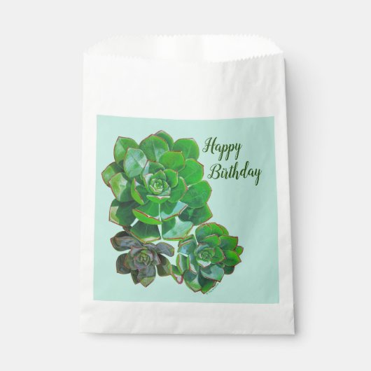 Rosette Succulents bevorzugen Bags Geschenktütchen (Vorderseite)