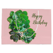 Rosette Succulents Große Geschenktasche Geschenktüte (Rückseite)