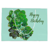 Rosette Succulents Große Geschenktasche Geschenktüte (Rückseite)