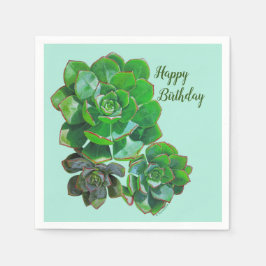 Rosette Succulents Paper Napkins Serviette