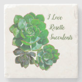 Rosette Succulents Stone Untersetzer (Vorderseite)