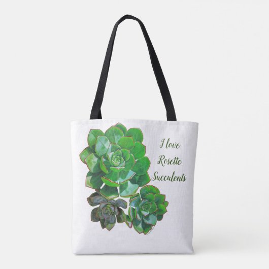 Rosette Succulents Tragetaschen Tasche (Rückseite)