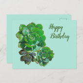 Rosette Succules Postkarte (Vorne/Hinten)