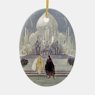 Rosette und Prinz Charmant Keramikornament