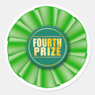 Rosette, vierter Preis Runder Aufkleber