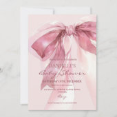 Rosetten-Baby-Mädchen-Shower Einladung (Vorderseite)