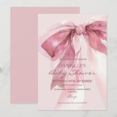 Rosetten-Baby-Mädchen-Shower Einladung (Vorne/Hinten)