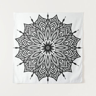 Rosetten-Mandala-Ornament-Dekor Wandteppich