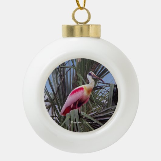 Rosettenlöffel oder Schneeflockenschmuck Keramik Kugel-Ornament (Vorderseite)