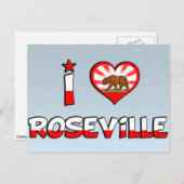 Roseville, CA Postkarte (Vorne/Hinten)