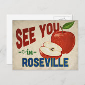 Roseville California Apple - Vintage Travel Postkarte (Vorne/Hinten)