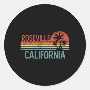 Roseville California USA City Trip Zuhause Roots Runder Aufkleber