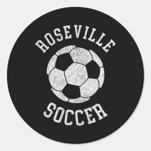 Roseville Fußball Retro abgenutzt 90er Vintage  Runder Aufkleber