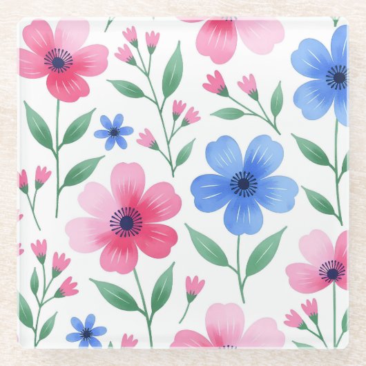 Rosewater Bloom Delight Glasuntersetzer (Vorderseite)