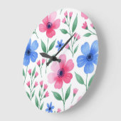  Rosewater Bloom Delight Große Wanduhr (Winkel)