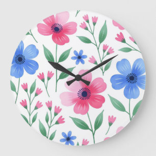 Rosewater Bloom Delight Große Wanduhr