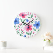  Rosewater Bloom Delight Große Wanduhr (Zuhause)