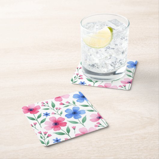  Rosewater Bloom Delight Rechteckiger Pappuntersetzer (Vor Ort)