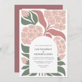 Rosewater Floral Modern Spring Wedding Einladung (Vorne/Hinten)