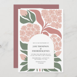 Rosewater Floral Modern Spring Wedding Einladung