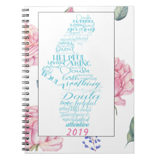 Rosewatercolor-Grenze Doula Logbuch-| Notizblock