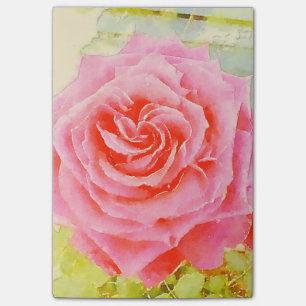 RoseWatercolor Posten-it® merkt 4 x 3 Post-it Klebezettel