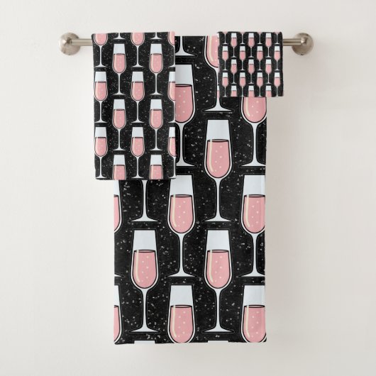 Roséwein-Muster Badhandtuch Set (Insitu)