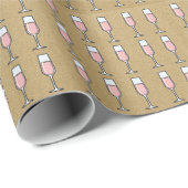 Roséwein-Muster Gold Geschenkpapier (Rolleneckpunkt)