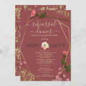 Rosewood and Gold Wedding Probe Dinner (Vorne/Hinten)