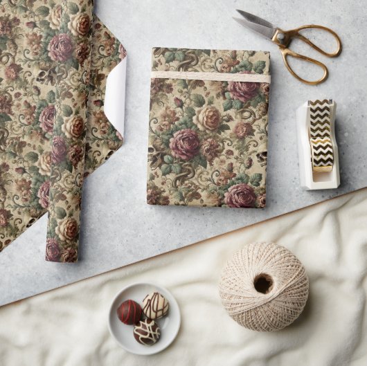 Rosewood Crematory - Gothic Floral Bandana Geschenkpapier (Kunsthandwerk)