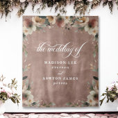 Rosewood Floral Wedding Foto Stand Hintergrund Wandteppich