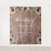 Rosewood Floral Wedding Foto Stand Hintergrund Wandteppich (Vorderseite)