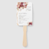 Rosewood & Gold Floral Wedding Program Fan Fächer (Vorderseite)