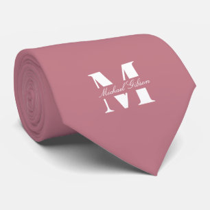 Rosewood Pink Benutzerdefinierte Monogramm-Hochz Krawatte