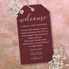 Rosewood Pink Gastgeschenk Hochzeit Begrüßungskörb Geschenkanhänger