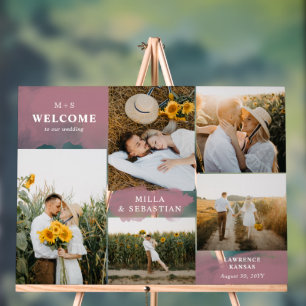 Rosewood Pink Saubere Moderne & 5 Fotos Herzlich W Acrylschild