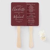Rosewood Pink Signature Script Wedding Programm Fächer (Vorne und Hinten)