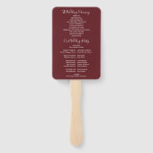 Rosewood Pink Signature Script Wedding Programm Fächer (Rückseite)