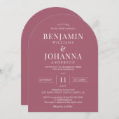 Rosewood Rosa Arch Wedding Einladung (Vorne/Hinten)