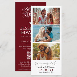 Rosewood-Save the Date Foto-Stand Qr-Code