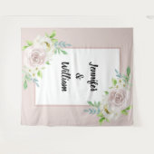 Rosewood Soft Mauve Floral Watercolor Rose Hochzei Wandteppich (Vorderseite (Horizontal))