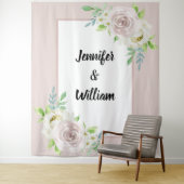 Rosewood Soft Mauve Floral Watercolor Rose Hochzei Wandteppich (Beispiel)