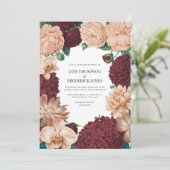 Rosewood, Terracotta Blush & Apricot Silk Wedding Einladung (Stehend Vorderseite)