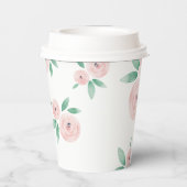 Rosey Baby in Bloom Baby Showeinladung Pappbecher (Rückseite)