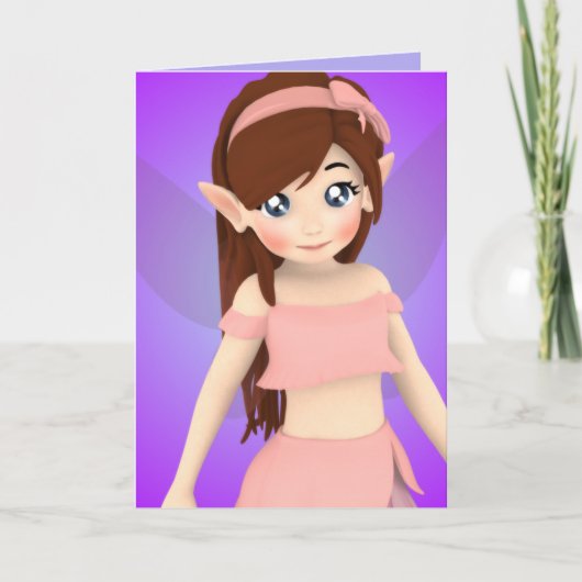 Rosey Cheek Anime Fairy Birthday Card Karte (Vorderseite)